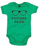 (将来のオタク。) Future Nerd, プリント　ベビースーツ - グリーン/黒 12-18 ヶ月