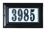 Qualarc Edgewood Large LightedアドレスPlaque with 4インチブラック樹脂Numbers Edgewood Large Lighted LTL-1301-BL-P
