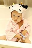 かわいい アニマル ベビー服 動物 バスローブ おくるみ ベビー アフガン 子供用 着ぐるみ コスチューム 男児 女児 共用 80cm 新生児 ～ 1歳半 (ウシ)