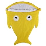 Wewillスーパー快適なCartoon Shark Sleepingバッグanti-kicking新生児Sacksおくるみブランケット、34-inch 34inch イエロー CAT0218_Yel