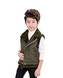 (チェリーレッド) CherryRed キッズ 子供服 女の子 男の子 ベスト 袖なし ベビーベスト秋冬 可愛い 裏起毛 130 グリーン