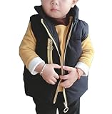 【DELIA】 男の子 ベスト子供服 赤ちゃん 冬服 新型子供服 男児童羽毛綿チョッキ 乳幼児 上着 厚くしてチョッキ (80, ブラック)