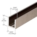 サテンニッケル3 / 8 " to1 / 2 "固定パネルシャワードアDeep u-channel – 98 " SDCD12BN