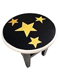 DuraCasa Decorative Wood Star Stool, Black [並行輸入品]