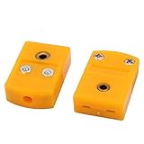 uxcell Kタイプ熱電対コネクタ 温度測定ワイヤー メスコネクター プラスチック メタル 2個入り