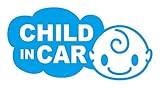 Sticker Shop Haru CHILD ＩＮ CARステッカー 雲型 ２０cm ライトブルー