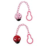 Perfk 子供おしゃぶりホルダー　 ベビー パーチー グリップ 　レディバグの型　かわいい　