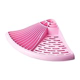 LuCoOファッションディッシュバスルームキッチンコーナーディッシュトレイDrainラックキッチンディッシュホルダーディッシュ乾燥ラック S ピンク LUC_4787424