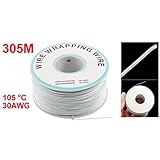 Hommy 305MホワイトPVCコーティング錫メッキ銅線のワイヤラップ30AWGケーブルロール