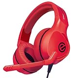 エレコム ゲーミングヘッドセット 有線 3.5mm マイク付き 【 PS5 / PS4 / Switch 】 軽量 両耳オーバーヘッド 50mmドライバ コントローラー付属 レッド HS-G01RD