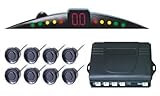 Numeral and color LED display,Simple Parking sensor with 8 sensor(front 4 rear 4);Alarm by three-ste