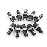 uxcell ヒューズホルダー　パネルマウントヒューズホルダー　ロックナット 電気　 5 x 20mm　10個入り