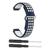 for GARMIN Foreathlete 235J 230J用 ベルト バンド 交換バンド シリコン スポーツバンド アクセサリー 通気性に優れ for ガーミン Foreathlete 735XTJ 220J 230J 235J 620J 630J Approach S20 S5 S6対応 交換ベルト 工具付き (Blue White)