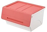 【積重ね収納ボックスまとめ買いセット】 フロック ワイド 30 ピンク/ホワイト 2個セット