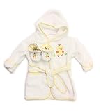 Spasilk 100% Cotton Hooded Terry Bathrobe with Booties, White Duck, 0-9 Months by Spasilk [並行輸入品]