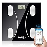 VITOP 体重計 体組成計 体脂肪計 デジタル Bluetooth対応 スマホ連動 人気 ボディスケール 体重/BMI/脂肪率/体水分率/