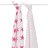 [正規輸入品](エイデンアンドアネイ)aden+anais モスリンスワドル おくるみ 2枚組/4.ネオンピンク