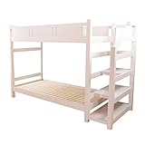 階段付き二段ベッド すのこベッド 子どもから大人まで使える木製ベッド/ホワイトウォッシュ