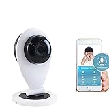 Skysonic ネットワークカメラ ベビーモニター 100万画素 WIFI対応 双方向音声 動体検知 遠隔操作 アラーム機能 暗視撮影 監視カメラ ペット 子供見守り ホワイト