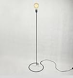 レトロなシンプルなフロアランプ、鉄のリビングルームの研究ベッドルームベッドサイドの北欧E27 * 1高130cmの黒