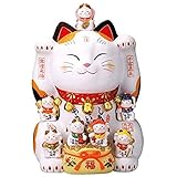 まねき猫 ねこ 縁起の良い 錦彩 七福神招き猫（20号）