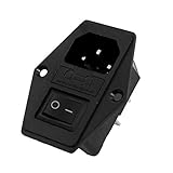 URBEST®AC 250V 10A 3 Terminals Rocker Switch C14 Inlet Male Power Plug [並行輸入品]