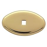 Baldwin 4905.030.BIN Decorative Oval Cabinet Knob Back Plate, Polished Brass - Lacquered by Baldwin