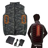 [ブレイン] 5200ｍAバッテリー付 ヒートベスト (立ち襟タイプ) 迷彩M ヒーター ベスト