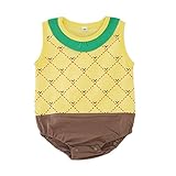 エルフ ベビー(Fairy Baby)楽しい夏のベビーボディスーツ 袖なしロンパース 可愛いパイナップル模様 サイズ:90