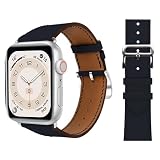 [Valorex] アップルウォッチ バンド ベルト 革 おしゃれ レディース メンズ イタリア製レザー 38mm 40mm 41mm/42mm 44mm 45mm 49mm 全機種対応 (ネイビー, 38/40/41/42mm Mサイズ)