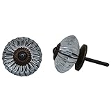 IndianShelfハンドメイドのセット2ガラスクリアMarigoldドアノブ引き出しハンドルドレッサーPulls 20 Knobs of 1.75" GFK-46-3-20