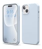 【elago】iPhone15用 シリコン スマホケース 耐衝撃 傷 指紋 防止 ライトブルー
