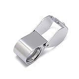 PandaHall 10x-18mm 宝石鑑定 10倍 ハンディ ポケット ジュエリー ルーペ 拡大鏡 シルバー 33x21x20mm ガラス：17mm