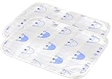 Hangnuo おむつ替えシート おむつ替えマット 3重ガーゼ防水シート 両面使える吸水 通気抗菌 良い肌さわり 出産お祝い (30*45CM, ブルー王冠（二枚）)