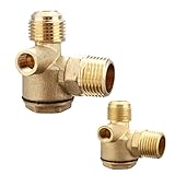 ILS - 3 Way Air Compressor Spare Parts Male Female Threaded Check Valve Tube Connector