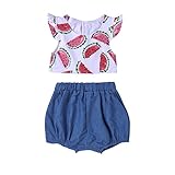 (プタス)Putars ベイビー服 子供服 上下セット 女の子 Tシャツ ショーツ スイカ柄 可愛い オシャレ 旅行 記念日 誕生日 プレゼント 6-24ヶ月