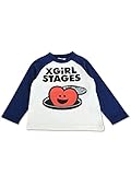 (エックスガール ステージス) X-girl Stages ｷﾗｯｷｰ Hello! ﾍﾞｰｽﾎﾞｰﾙ長袖Tｼｬﾂ 90cm ネイビー