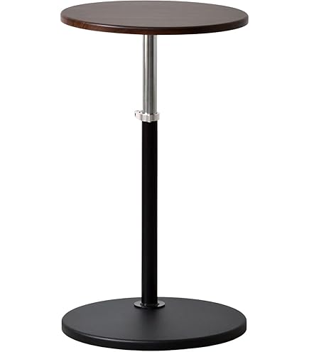 Amazon｜昇降式テーブル 円形 カフェテーブル 天板回転式 60㎝ 高さ