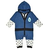 Mademoiselle papillon フード付き 忍者 ジップアップ カバーオール Hoody Zip Up Ninja All in One 【ネイビーsize:90】