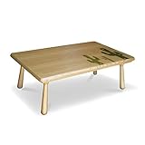 座卓 Sand3 長方形 120cm 幅120 奥行75 高さ40cm ナラ突板 プリント天板 サボテンイラスト ヒーターなし ちゃぶ台 北欧風ジャパニーズデザイン リビングテーブル 北欧ミッドセンチュリーモダン ローテーブル 日本製 国産