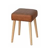 スクエアスツール Rostand / ロスタン スツール 四角 オットマン 椅子 木製 北欧 玄関先の腰掛、ドレッサー用としても (ダークブラウン)