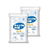 オルディ チャック付きポリ袋 透明 縦20cm×横14cm 100枚入×2 書き込み欄付き 食品衛生法適合 G-4