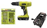 Ryobi P1810 Starter Drill Driving Kit with Charger, 18V Battery, and 68 PC bit set (Bundle 2 Items: 