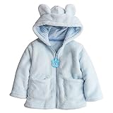 Nice Days（ナイス　ディズ）　ベビーフード付きコート　可愛いジャンパー　冬防寒 (12, ブルー)