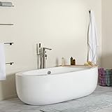 maykke Bexley 72インチモダンオーバルライトアクリル浴槽浴室に簡単にインストール自立ホワイトソーカーTubs、xda1409001