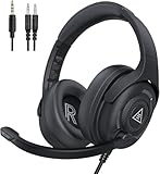 EKSA E1000 ゲーミングヘッドセットPS4/PS5/PC用USBゲーミングヘッドホン 50mmドライバー 7.1chサラウンドサウンドヘッドフォン プラグ&プレイ 単一指向性マイク ノイズキャンセリング 高遮音性イヤーカップオーバーイヤーヘッドホン