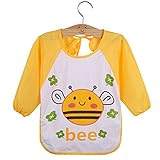 Pumpumly 長袖 エプロン 防水 ベビー お食事用 赤ちゃん 幼児 お食事