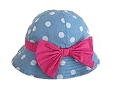 (リアルスタイル)Real Style 幼児用 キッズ 子供 ハット 水玉 ドット柄 リボン お姫様 つば広 赤ちゃん キャップ サファリハット 帽子 サンバイザー フィッシャーマンハット ジーンズ風