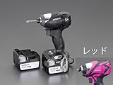 エスコ DC14.4Vインパクトドライバーセット(充電式/赤) EA813DB-12SB