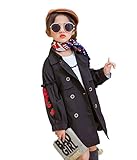 (チェリーレッド) CherryRed 子供服 子供コート キッズコート アウター トレンチコート 防風 保温 可愛い 130 ブラック